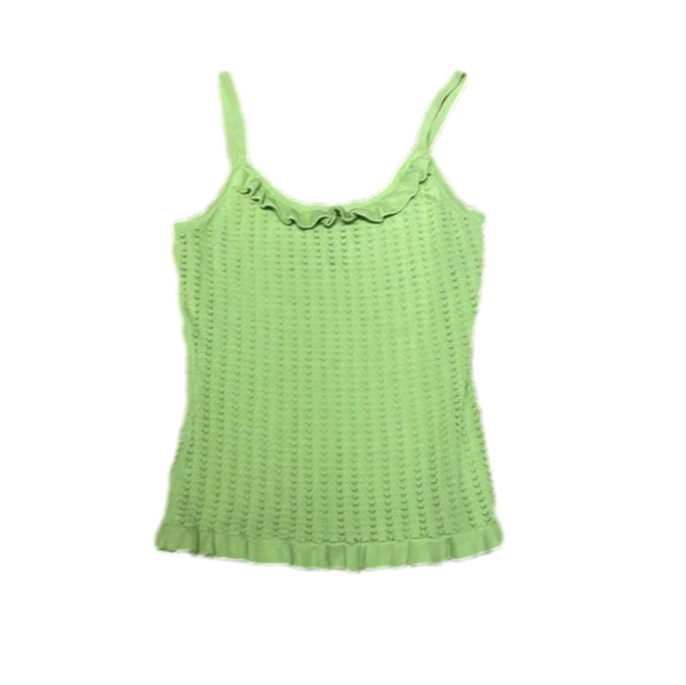 Inc Lime Crocheted Tank Top with Cardigan
